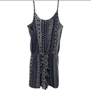 Atmosphere Blue and White Printed Romper